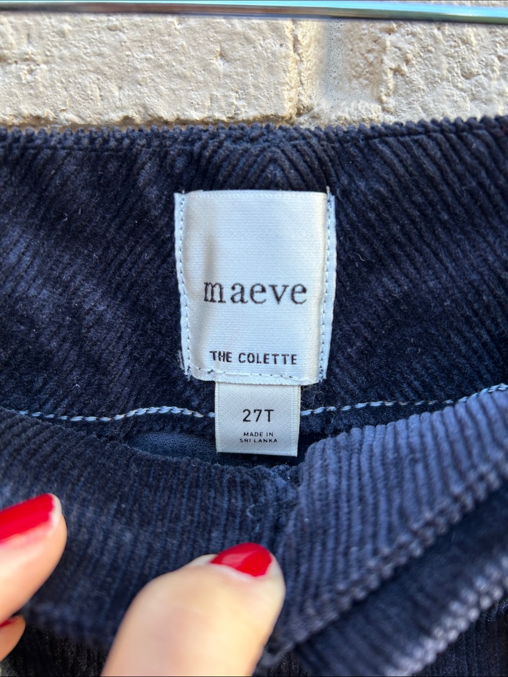 Anthropologie Maeve Colette Corduroy Scalloped Pockets Wide Leg Pants 27 TALL - Picture 6 of 11